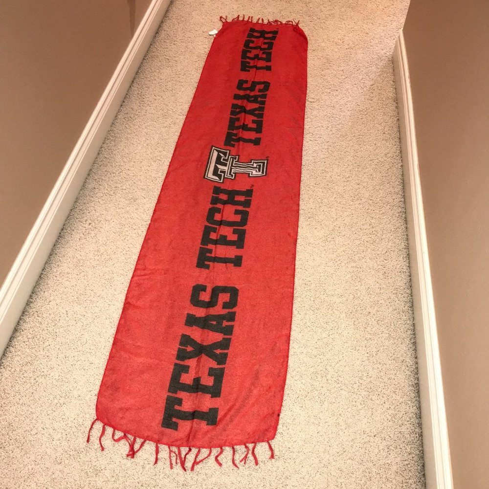 Texas Tech Red Raiders Women's Scarf Size 78Lx18H" Sheer SUPER RARE NEW